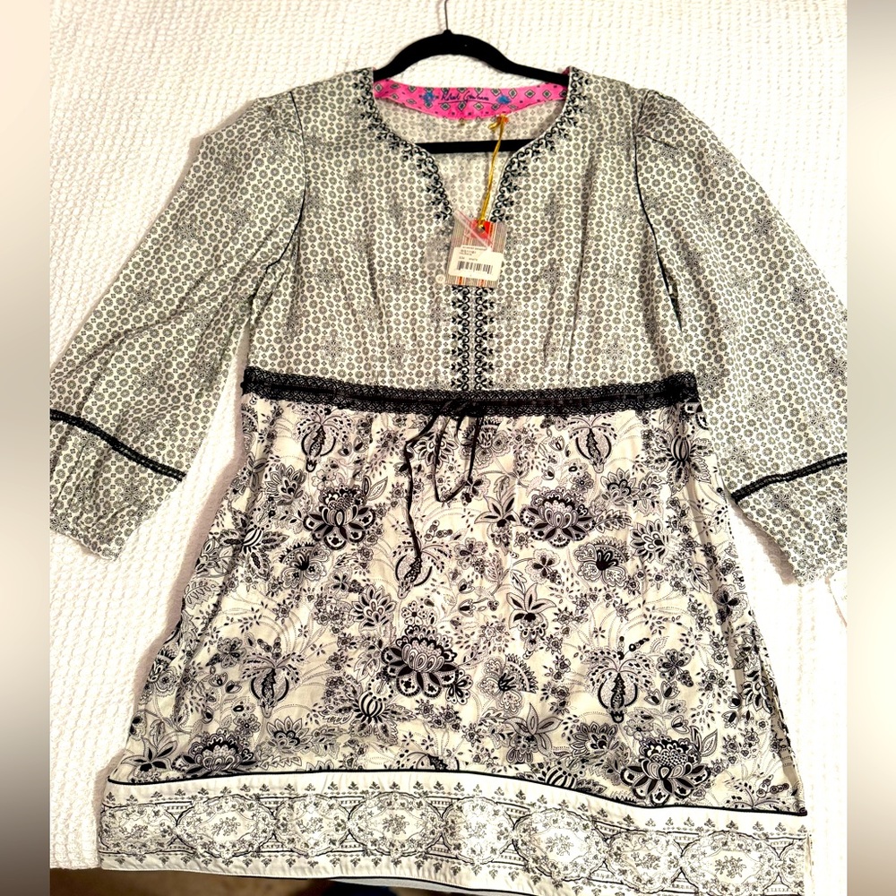 Robert Graham b/w women’s boho mini dress